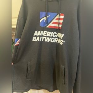 Mens XXL Black American Baitworks Fishing Hoodie